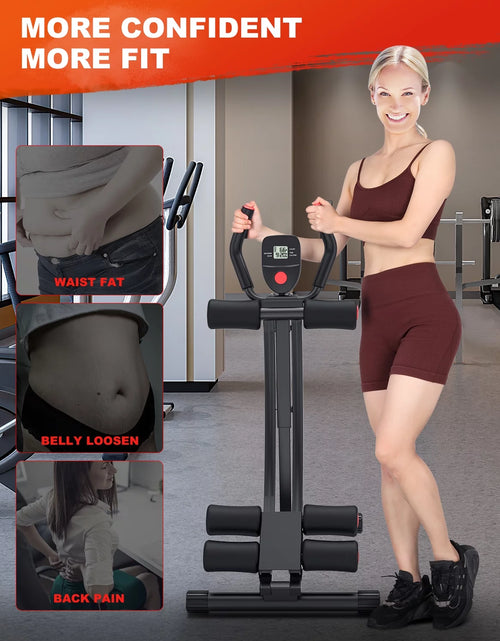 Load image into Gallery viewer, Foldable Ab Machine, Ab Workout Equipment for Home Gym,Core &amp; Abdominal Trainer Fitness Equipment Max 440Lbs with LCD Display
