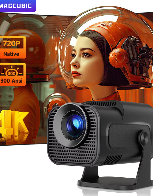 Load image into Gallery viewer, HY320 Mini Newly Native 720P Android 11 4K Projector 300ANSI Wifi6 BT5.0 Cinema Outdoor Portable 180° Rotable Projector
