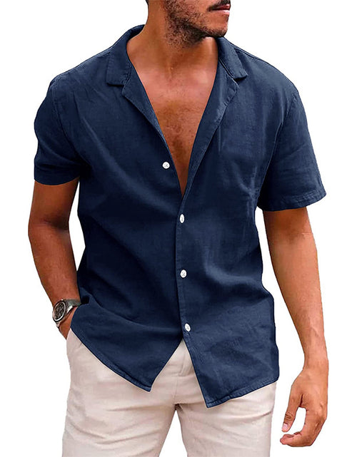 Load image into Gallery viewer, Men&#39;S Tops Casual Button down Shirt Short Sleeve Beach Shirt Summer Mens Clothing
