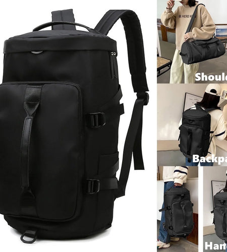 Overnight Bag Gym Travel Duffle Bag for Men and Women Weekender, Multifunctional, Black