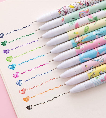 Cute Color Pens for Women  Colorful Gel Ink Pen Set Unicorn Flamingo Pens Multicolor Gel Ink Roller Ball Pens for Kids Girls Children Students Teens Gifts 10 Pcs (0.5 Mm)