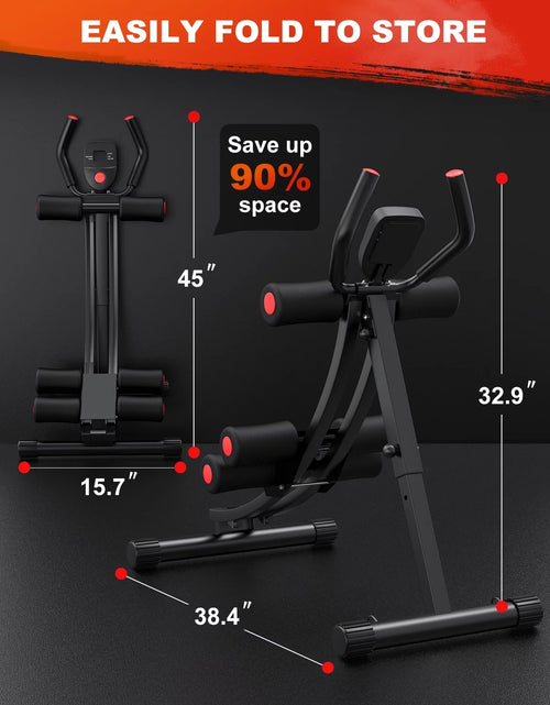 Load image into Gallery viewer, Foldable Ab Machine, Ab Workout Equipment for Home Gym,Core &amp; Abdominal Trainer Fitness Equipment Max 440Lbs with LCD Display
