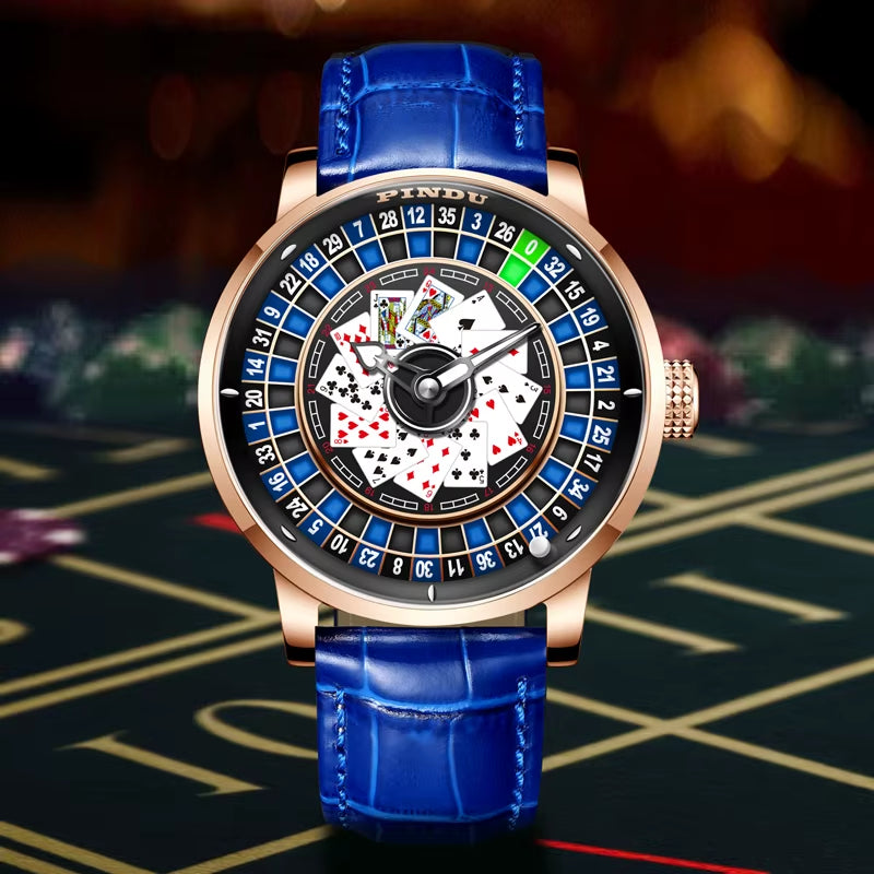 Roulette Series Watch Men'S Poker Fully Automatic Mechanical Watch Luminous Trendy Men'S Watch Large Dial Watch