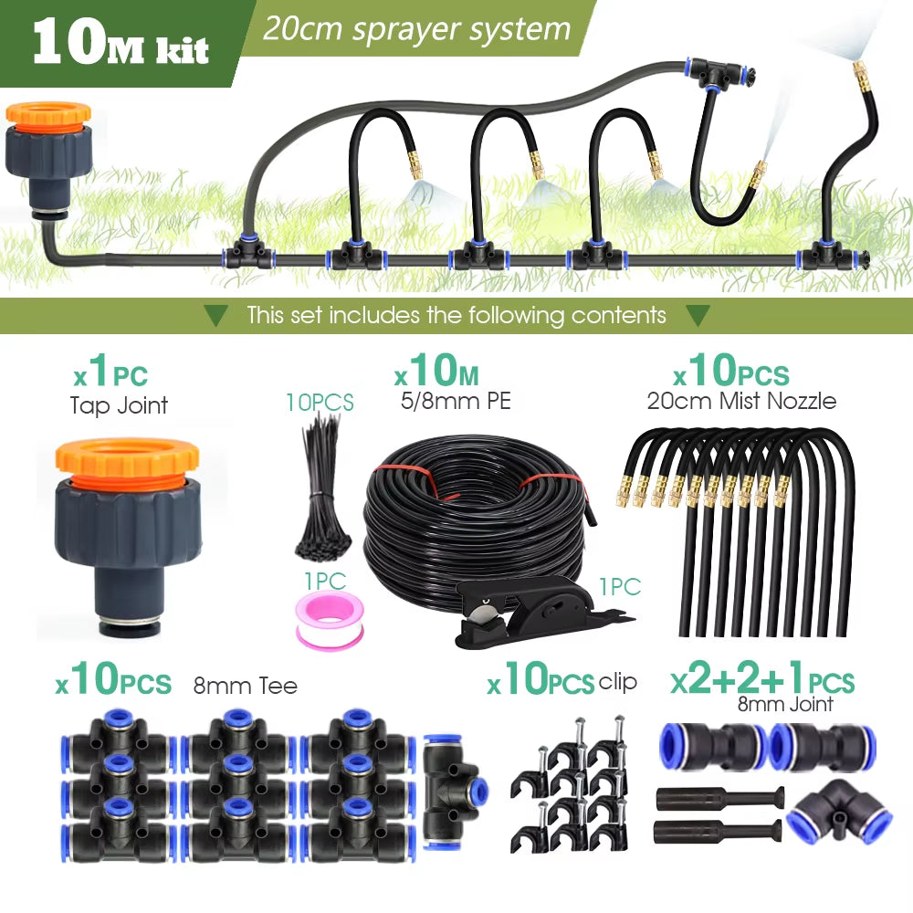 DIY 30M-5M Universal Sprayer Kit – Patio Misting & Cooling System for Garden Irrigation