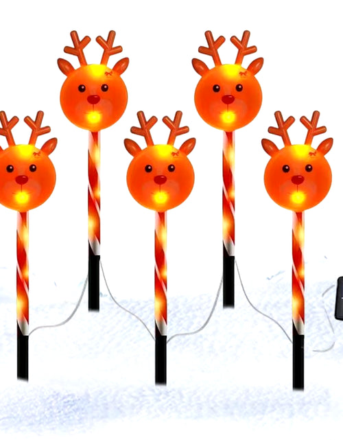 Load image into Gallery viewer, Christmas Pathway Lights 5X Light-Up Christmas Driveway Stake Solar-Powered LED Christmas Landscape Lights Waterproof Christmas
