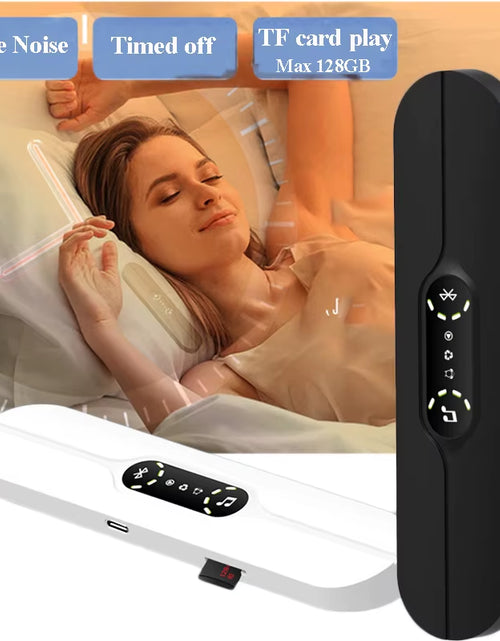 Load image into Gallery viewer, Under Pillow Bone Conduction Bluetooth Speaker White Noise Sleep Aid Soundbar with LED Display TF Card Slot Support Timed Off
