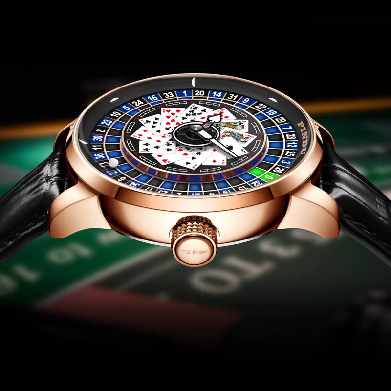 Roulette Series Watch Men'S Poker Fully Automatic Mechanical Watch Luminous Trendy Men'S Watch Large Dial Watch