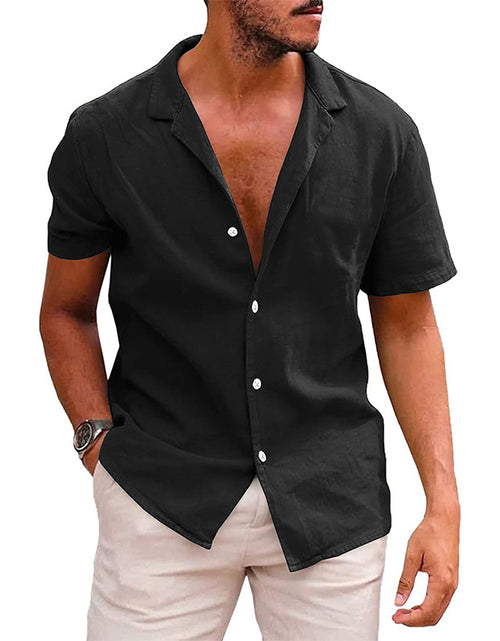 Load image into Gallery viewer, Men&#39;S Tops Casual Button down Shirt Short Sleeve Beach Shirt Summer Mens Clothing

