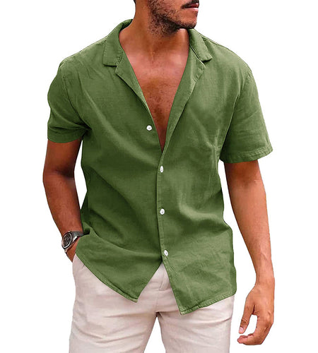 Men'S Tops Casual Button down Shirt Short Sleeve Beach Shirt Summer Mens Clothing