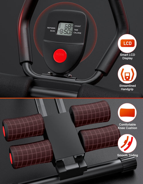 Load image into Gallery viewer, Foldable Ab Machine, Ab Workout Equipment for Home Gym,Core &amp; Abdominal Trainer Fitness Equipment Max 440Lbs with LCD Display
