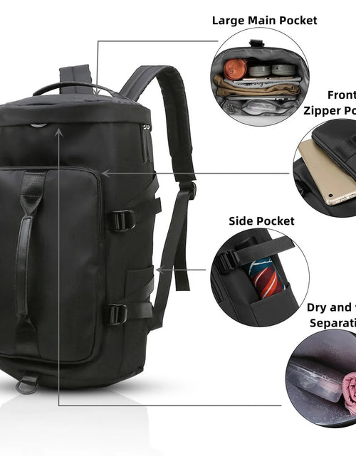 Load image into Gallery viewer, Overnight Bag Gym Travel Duffle Bag for Men and Women Weekender, Multifunctional, Black
