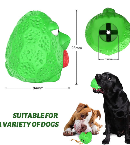 Rubber Dog Chew Toys,Treat Food Dispensing Dog Toys for Teeth Cleaning, Puzzle Interactive Dog Toys for Small Medium Large Dogs Green